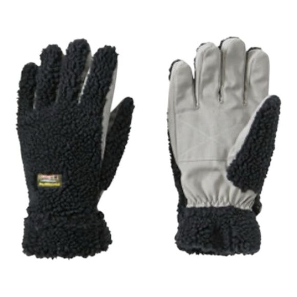 LL Bean Black and Gray Fleece Gloves - Picture 4 of 9